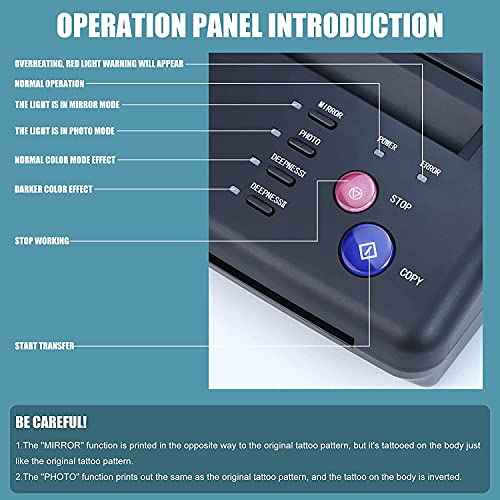 Tattoo Transfer Stencil Machine Copier Printer Thermal Tattoo Kit Copier Printer With 20pcs Tattoo Stencil Transfer Paper, Black£¨ Not Wireless£©