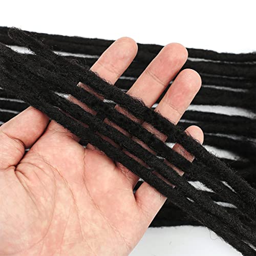 0.8cm Width 12 Inch 30 Strands 100% Human Hair Dreadlock Extensions for Men/Women/Kids 0.8cm Width Full Hand-made Permanent Dread Loc Extensions Human Hair Can be Dyed and Bleached