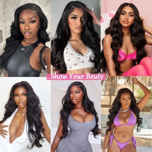 13x6 Lace Front Wigs Human Hair 180 Density Body Wave HD Lace Frontal Wigs Pre Plucked with Baby Hair Glueless Wig for Women 22Inch