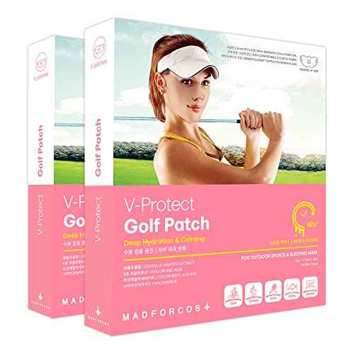 V-Protect Golf Patch ? UV Protection, Hydration & Lifting Face Mask for Outdoor Sports | Korean Skincare Patch for Golf, Hiking, Tennis (Pink, 10 Count (Pack of 1))