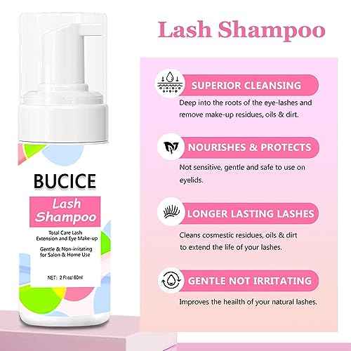 Lash Shampoo for Extensions - Complete Lash Cleaning Kit with Fan Dryer and Cleanser - Eyelash Extension Aftercare Kit, Rose