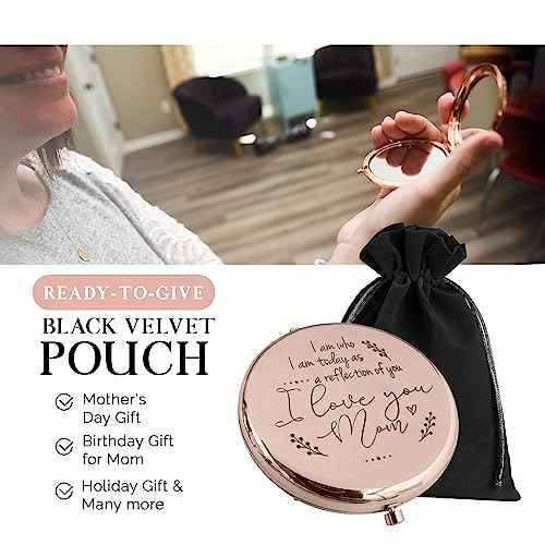 Mother of the Bride Gifts from Daughter, Compact Mirror, Mother of the Groom Gifts from Son, Sentimental Gifts for Mom, Birthday Gifts for Mom from Daughter, Personalized Gifts for Mom (RG)
