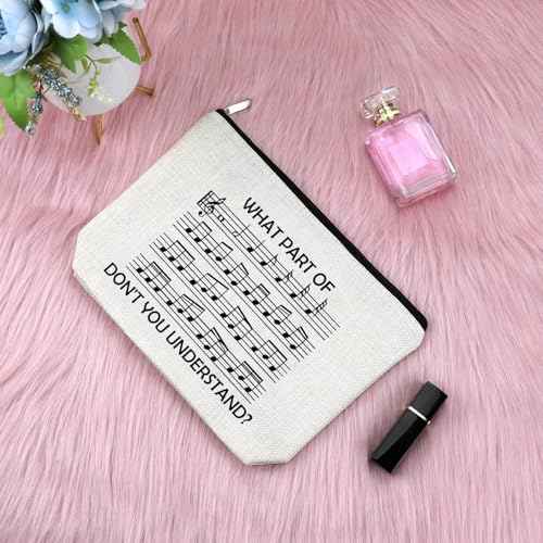 Sfodiary Music Teacher Appreciation Gifts Makeup Bag Thank You Teacher Gifts for Women Cosmetic Bag Birthday Christmas Graduation Presents for Music Lovers Friends Musicians Zipper Travel Pouch
