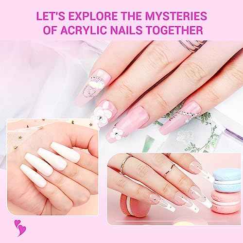 Saviland Acrylic Nail Kit ? Nails Kit Acrylic Set Acrylic Powder & Liquid with Builder Nail Gel Nail Drill Glitter Nail Art Powder Acrylic Nail Tools for Home DIY Nail Salon Use Christmas Gift