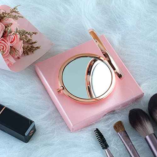 Mom Birthday Gifts from Daughter Son Rose Gold Compact Cute for Purse Travel Folding Hand Mirror Mothers Day Thanksgiving Christmas Day Wedding Gifts Retirement
