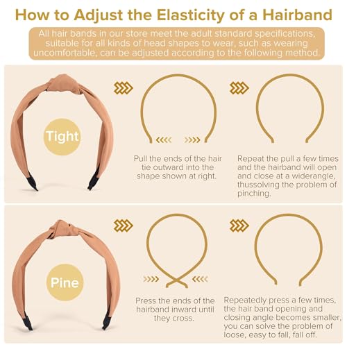Headbands for Women Girls - 6PCS Stylish Top Knotted Headbands - Knotted Headband for Women - Head Bands Wide Hairband Hair Accessories