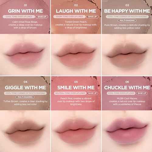 lilybyred Smiley Lip Blending Stick | Korean 3-in-1 Multi-Use Lip Liner, Smooth Creamy Texture, Long-Lasting Matte Finish, Soft Blur Effect, Precision Contour Pencil, 0.028 oz. (01 Grin with Me)