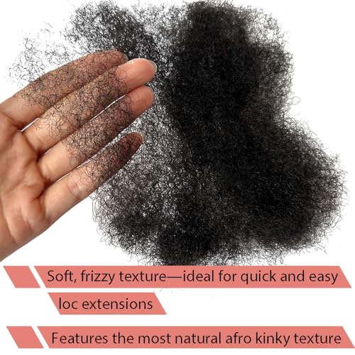 Tight Afro Kinky Human Hair for Dreadlocks,Ideal for Making Locs,Repair Extensions,Twist or Braids 2 Bundles/Package Natural Black #1B 18inch