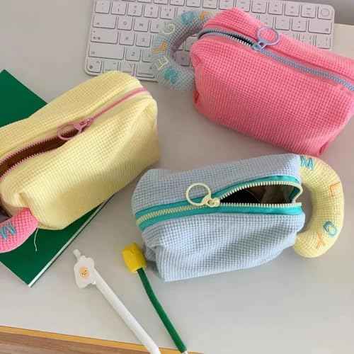 Cute Makeup Bag - Cosmetic Travel Organizer, Makeup Bag Girls, Travel Cosmetic Bag, Cute Makeup Pouch Toiletry Bag, Preppy Stuff Gift for Girls, Zipper Pouch Organizer for Women and Girls (Pink)