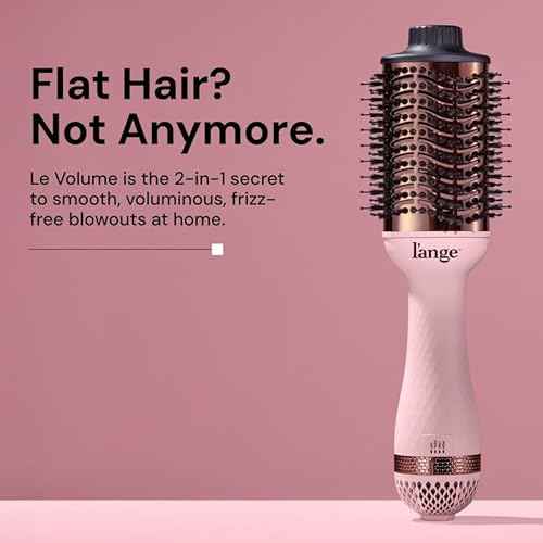 L'ANGE HAIR Le Volume 2-in-1 Titanium Blow Dryer Brush | Hot Air Brush for Hair Drying & Styling | Ionic Oval Barrel for Smooth, Frizz-Free Volume | (Blush ? 60mm)