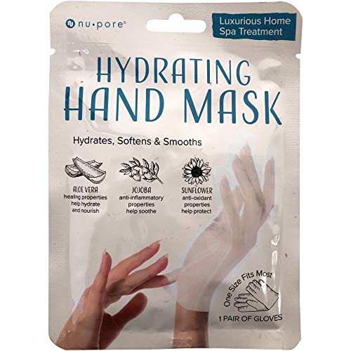 Nu-Pore Moisturizing Gloves ? Hand Mask for Dry Hands and Moisturizer with Jojoba Oil and Aloe Vera to Help Repair and Soothe Extra Dry Skin, Paraben & Latex Free (24 Pack)