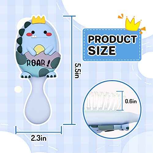 Toddler Detangler and Massage Brush - Mini Air Cushion Brush for Kids' Thin Hair - Blue