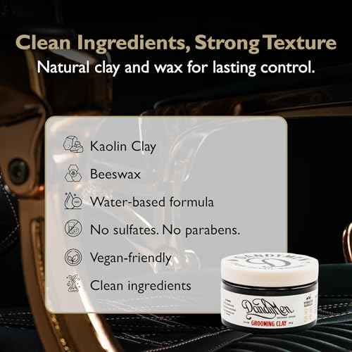 Grooming Clay ? Strong Hold, Natural Matte Finish, and Flexible Styling with Kaolin Clay & Beeswax ? Tobacco Vanilla Scent ? 3.4 oz (1-pack)