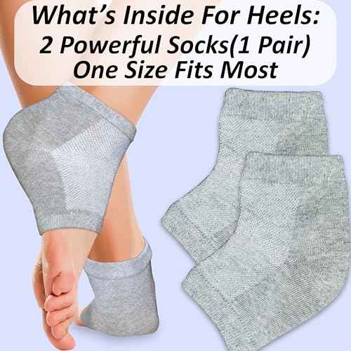 Moisturizing Socks for Cracked Heel Treatment: Socks for Cracked Heel Repair, Silicone Toeless Socks, Spa Gel Socks for Dry Cracked Feet Women, Lotion Moisture Pedicure Socks