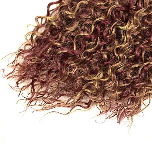 Burgundy Human Hair Bundles - Deep Wave Brazilian Unprocessed Virgin Hair - 22 24 26 Inch Red Highlight 99j Hair - 3 Bundles Set