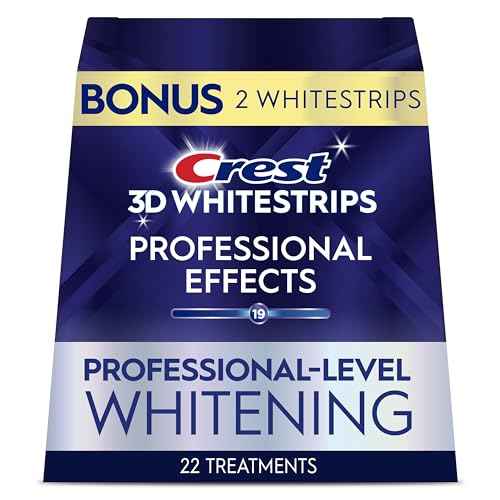 Crest 3D Whitestrips Professional Effects ? Teeth Whitening Kit, 22 Treatments (20 + 2 Bonus), Each with 1 Upper/1Lower, 44 Strips ? Crest 3DWhite Teeth Whitening Strips