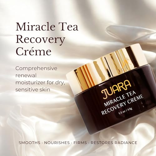 Juara Miracle Tea Recovery Creme - Anti Aging Face Moisturizer with Bio-Retinol - Sensitive Skin Face Cream for Wrinkles & Fine Lines - Firming Day & Night Cream with Fermented Black Tea - 1.5 oz