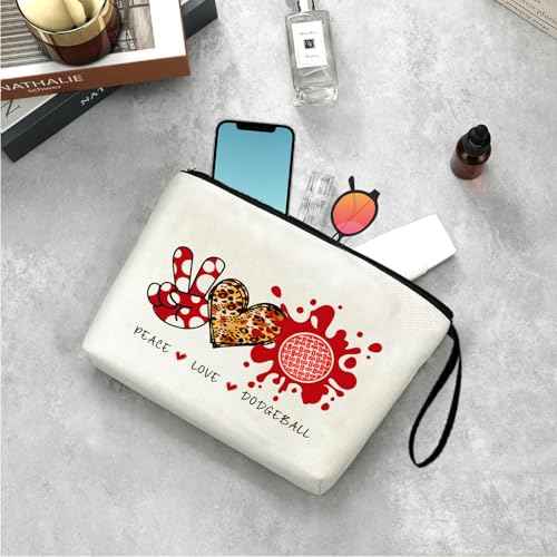 DODGEBALL Gift -Dodgeball Lover Gift Dodgeball Bag Gift for Dodgeball Player Cosmetic Bag Gift for Women Her Dodgeball Girl Make up Pouch Gift for Christmas Birthday Graduation