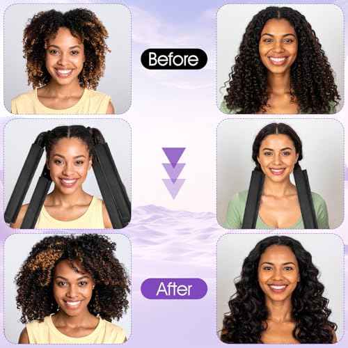4 Pcs Lock Curly Hair Stretcher and Length Maintainer 13 Inch Hair Stretchers for Natural Hairs Prevent Shrinkage Lock Hairs Styling Tools for Looser and Curly Wave Ringlets (Black)