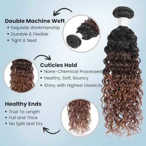Body Wave Human Hair Bundles 18 20 22 Inch 3 Bundles Ombre Brown Highlight P4/30 Soft Bouncy Flowing Natural Hair Extensions for Women