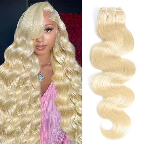 613 Bundles Blonde Human Hair Single Bundle 24 inch 1 Bundle Body Wave 100% Unprocessed 12A Brazilian Virgin 613 Human Hair Bundles 100g One Bundle