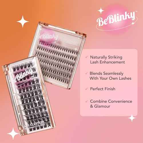 False Eyelashes, Lash Extension Kit 02, 9mm-16mm, Wide Band, Easy to Apply and Remove, No Damage to Natural Eyelashes, 72 Lash Clusters - Wispy