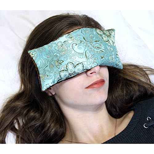 Handmade Luxe Serenity Eye Pillow - All-Natural Flaxseed - Unscented or Lavender Scented ? Weighted Eye Mask for Yoga, Meditation, Hot & Cold Therapy