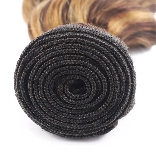 P427 Highlight Blonde Bundles Human Hair Brown Water Wave 3 Bundles 16 16 16 Inch Unprocessed Brazilian Virgin Remy Honey Blonde Water Wave Bundle Human Hair Extensions