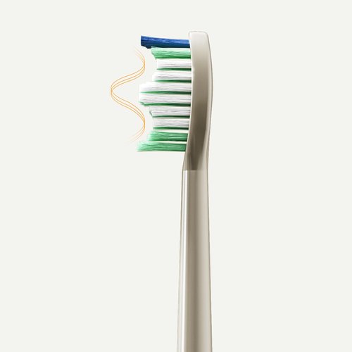 MIEUNUHH T3 White Wave Electric Toothbrush with 60° Oscillation & 5 Modes, Sonic Electric Toothbrush - IPX8 & Rechargeable with 2 Soft Brush Heads