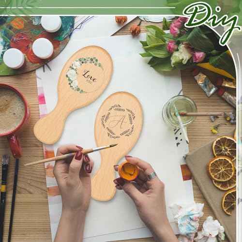 tessco for you 24 Pcs Mini Hair Brush Bulk Mini Boar Bristle Hair Brush Wooden Paddle Travel Hairbrush DIY Gifts for Wedding Christmas Women Men Long Short Wet Dry Scalp Massage Anti Static