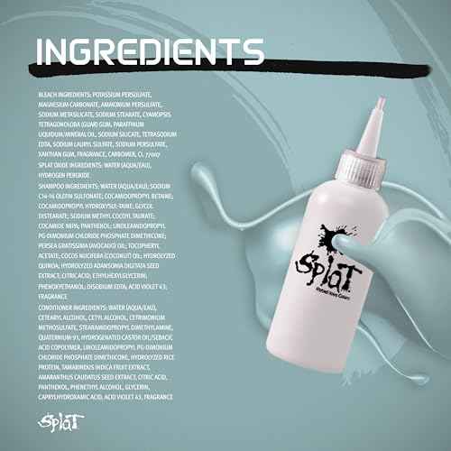 Splat Brilliant Bleach Kit, 1 Application, Includes Oxide, Bleach, Purple Toning Shampoo & Purple Toning Conditioner, Hair Bleach Kit Lifts up to 8 Levels, Vegan & Cruelty Free