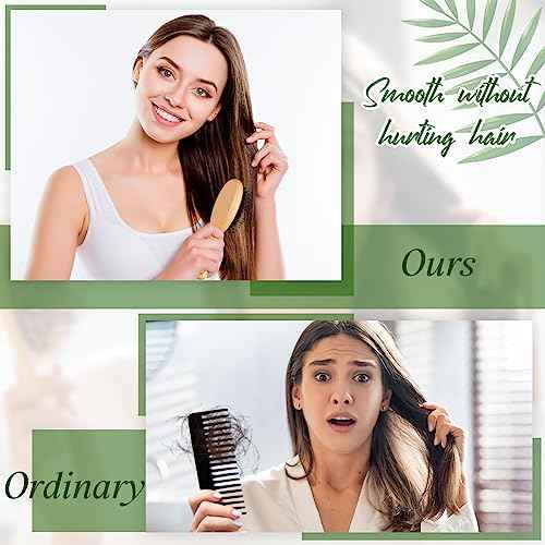tessco for you 24 Pcs Mini Hair Brush Bulk Mini Boar Bristle Hair Brush Wooden Paddle Travel Hairbrush DIY Gifts for Wedding Christmas Women Men Long Short Wet Dry Scalp Massage Anti Static
