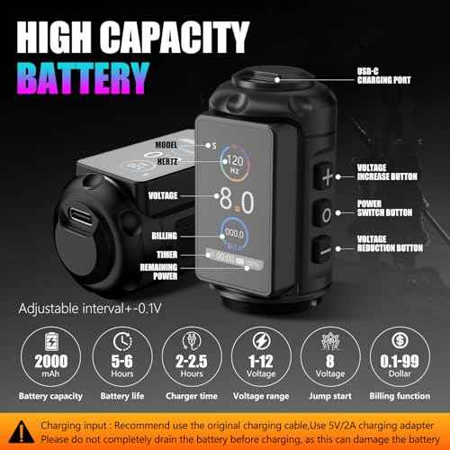 Kiss Of Dragon TRAVELER-T1 Cordless Tattoo Machine with 42mm Grip Brushless Motor Pen Professional 2000mAh Battery