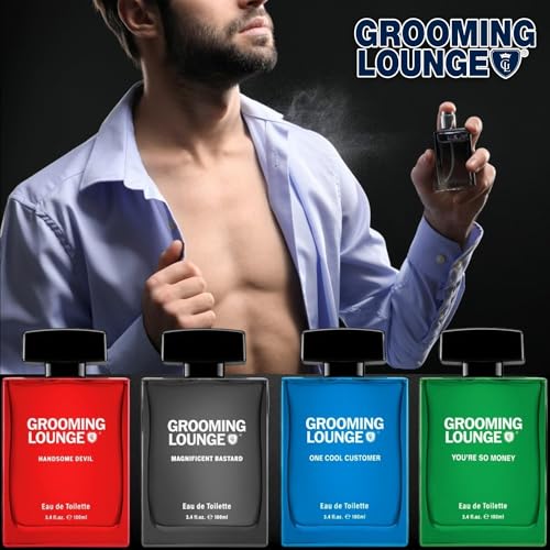 Grooming Lounge Men's Fagrances Eau de Best Perfume for Men - For Warm and Mischievous Mens Fragrances - So Handsome Devil Perfumes Women, Men & Unisex 3.4 oz (One Cool Customer)