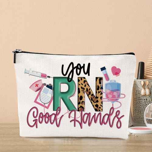 Nurse Gifts RN Makeup Bag Nurse Accessories for Work Nurse Practitioner Nurse Gifts for Women Cosmetic Bag Rn Gifts for Nurses Coworker Nursing Student Graduation Nurses Day Christmas Birthday Gift
