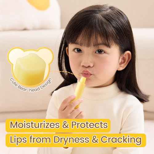 RUNBEN Kids Lip Balm Moisturizing Baby Lip Balm Gentle & Safe Lip Care for Toddler Chapped Lips, Birthday Christmas Gift for Family (0.14 oz)