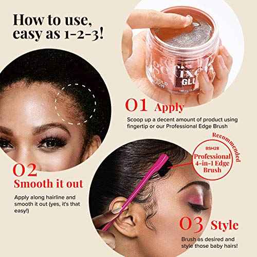 KISS COLORS & CARE Maximum Hold Edge Fixer, Non-Greasy Gel Formula Infused With Biotin B7, 24 Hour Hold, ¡®Sweet Peach¡¯ Scented, 3.38 Fl. Oz. (100 ml)