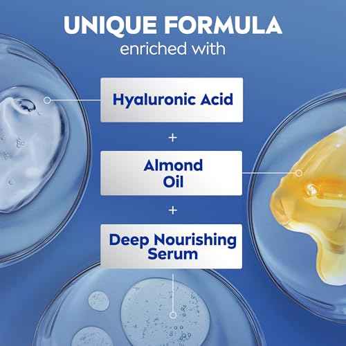 NIVEA Essentially Enriched Body Lotion for Very Dry Skin with Hyaluronic Acid, Almond Oil and Deep Nourishing Serum, 72-Hour Body Moisturizer, 16.9 Fl Oz Pump Bottle, Pack of 2