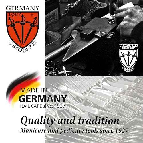 3 Swords Germany - brand quality 3 piece manicure pedicure grooming kit set for professional finger & toe nail care scissors tool genuine leather case in gift box, Made in Solingen Germany (02662)