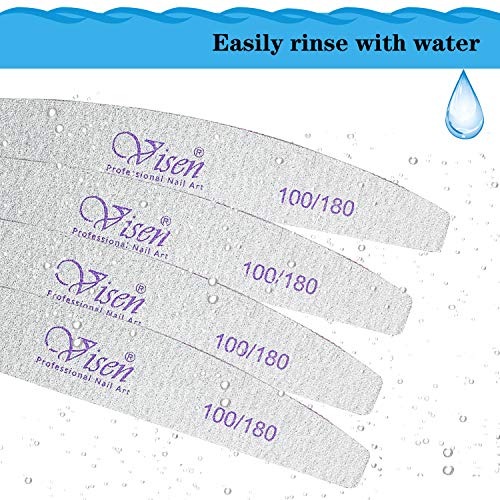 25 Pcs 100/180 Grit Nail Files, Washable Double Sided, Professional Emery Boards for Acrylic, Gel, Natural Nails, Salon & Home Use