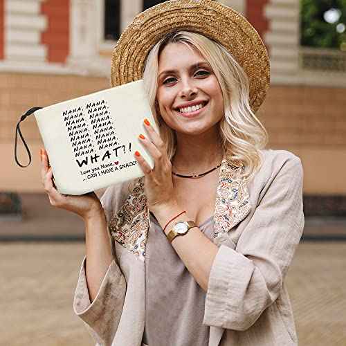 Nana Gifts, Nana Make Up Bag Cosmetic Bag for Women, Grandma Grandmother Birthday Gifts for Nana from Grandson Granddaughter, Grandma Nana Gifts from Grandchildren, Nana Gifts from Grandkids