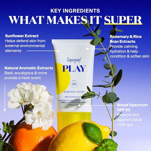 Supergoop! PLAY Everyday Lotion SPF 50 Pump Refill Pouch - Broad Spectrum Body & Face Sunscreen - Great for Active Days - Fast Absorbing, Water & Sweat Resistant - 18 fl oz