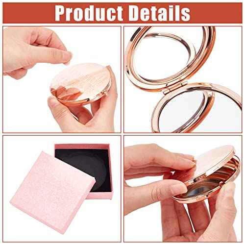 ORIGACH Birthday Compact Pocket Mirror with Gift Box - Personalized Graduation Gift for Sister, Friend - Rose Gold
