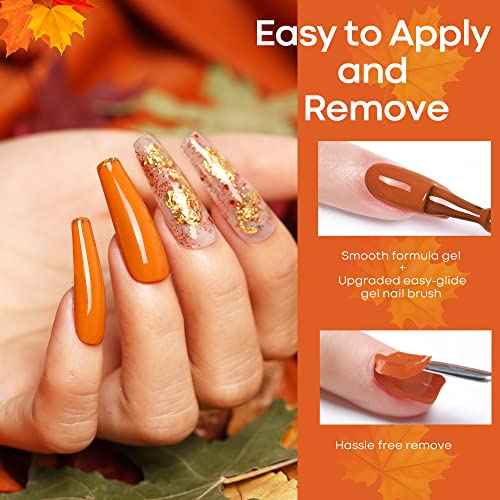 modelones 20 Colors Gel Nail Polish Kit, Fall Winter Gel Polish Set Soak Off Nail Polish Kit with Glitter, Glossy and Matte Top Base Coat DIY Manicure at Home