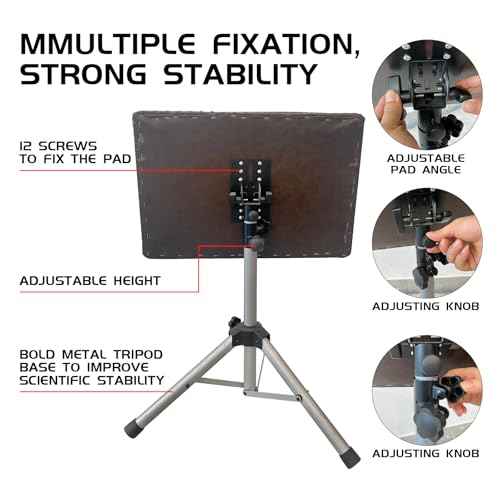 XL Tattoo Arm Rest Stand - Heavy Duty Steel - Portable Tattoo Armrest with Thick Soft Eco Leather Pad & Metal Base - Extra Wide and Long Pad - 180 Rotating Arm Rest