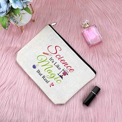 Sfodiary Science Gifts for Women Makeup Bag Science Teacher Gifts Science Lovers Gift Scientist Physicist Chemistry Graduation Gift Biology Gift Birthday Christmas Gifts for Her Travel Cosmetic Pouch