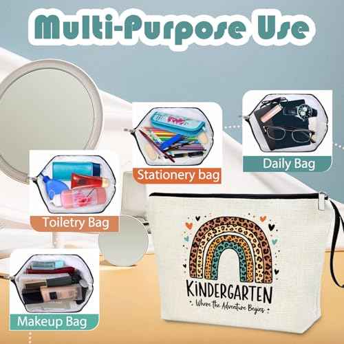 Kindergarten Teacher Appreciation Gift Teacher's Day Gifts Kindergarten Where The Adventure Begins Gift to Kindergarten Teacher First Day of Kindergarten Back to School Zipper Pouch for Women