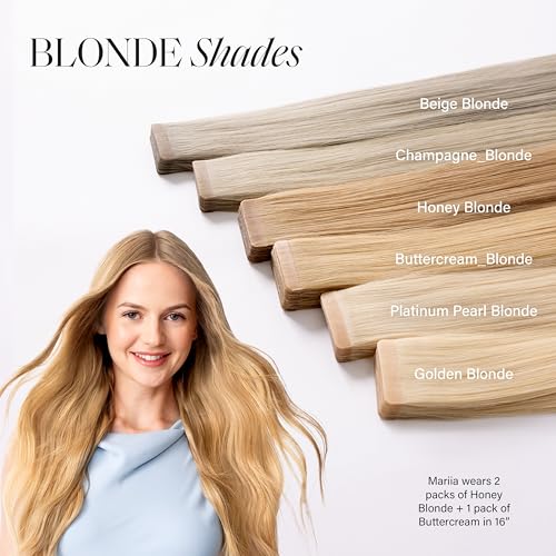 Luxy Tape-In Hair Extension Collection 16", 50g, Champagne Blonde, 20 pieces