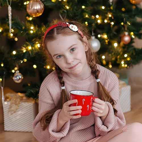 Christmas Headband Santa Claus Hair Band for Women Girls, Red Glitter Headbands Cartoon Xmas Hair Accessories Non Slip Winter Christmas Party Supplies New Year Holiday Costume Gift