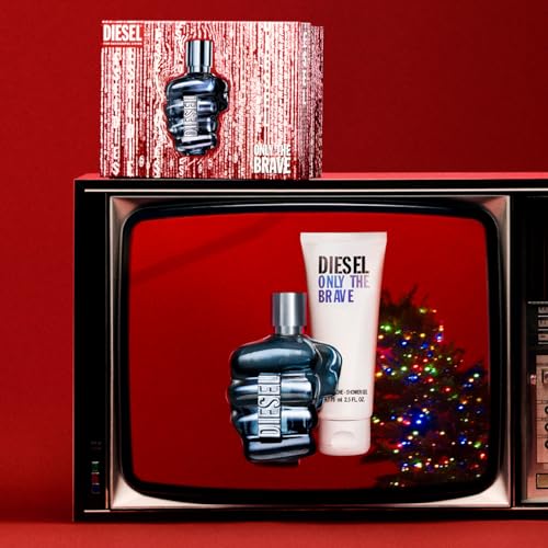 DIESEL Only The Brave EDT - Mens Fragrance Gift Set - Lemon, Violet Leaves Accord, Leather Accord - Long Lasting - 2-Piece Set Includes Full Size Fragrance 1.7 Oz + Shower Gel 2.5 Oz